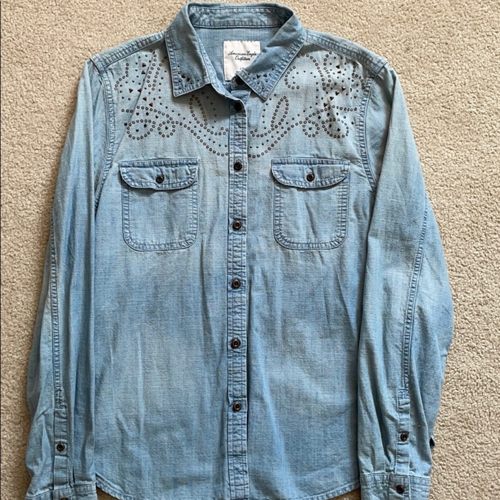 American Eagle Denim Button Down Shirt